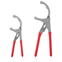 9 and 12 Inch Adjustable Oil Filter Pliers Set, Heavy Duty Removal Tool with NonSlip Grip for Cars and Motorcycles (Red)
