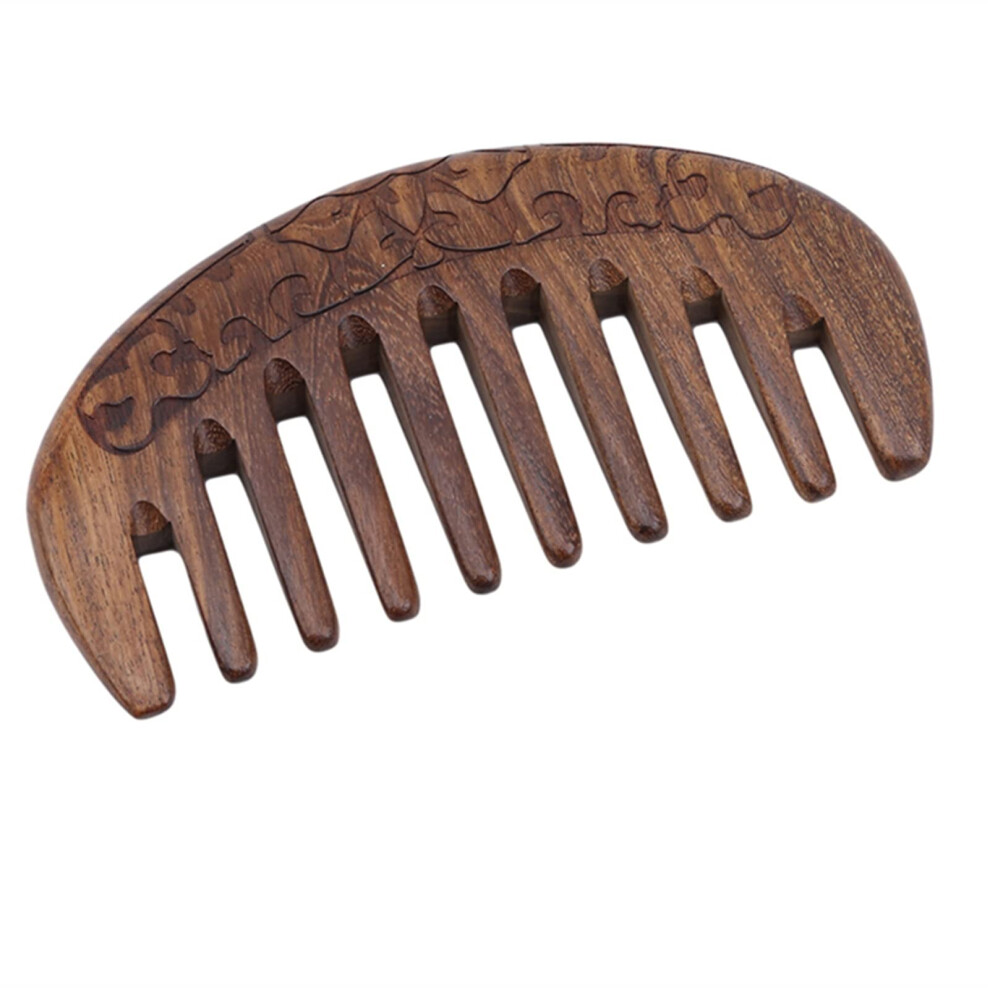 Unisex Brown Wooden Hair Comb Narrow Tooth Sandalwood Anti Static For Beard And Hair Styling