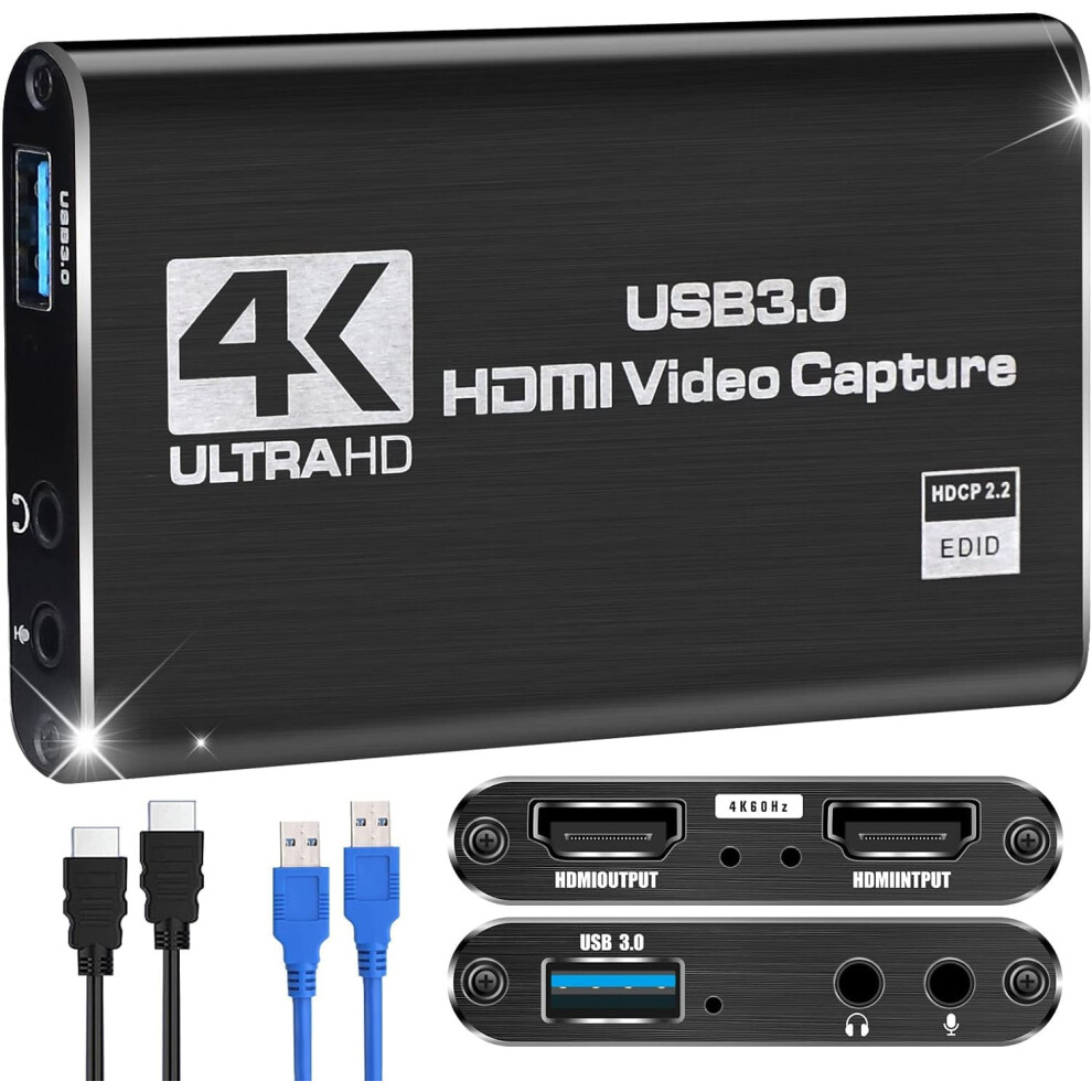 Hdmi Video Capture Card 1080P 60Fps Usb 3.0 Game Capture For Switch Streaming With 4K Loopout 9070919914317