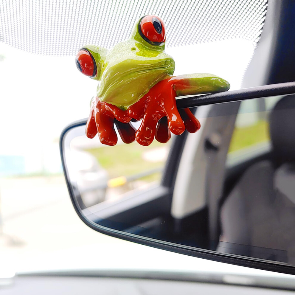 Cute Frog Car Dashboard Ornament And Rear View Mirror Hanging Accessory For Home Or Office Decor 9455672756815