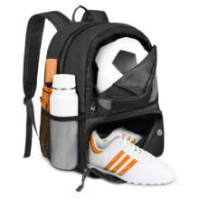 Fußballrucksack mit Ballfach Black