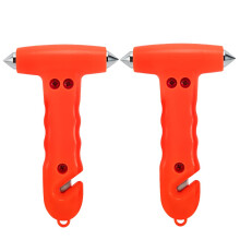 Car Safety Hammer 2Pack with Dual Safety Functions, Window Breaker and Seatbelt Cutter, Bright Red
