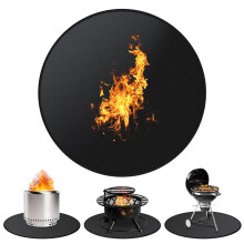 Fire Pit Mat 74x39 Rectangle Heat Resistant Protective Pad for Decks Patio and Grass