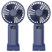 Portable Rechargeable Fan 2 Pcs USB Handheld Mini with 3 Speed Settings Strong Wind for Desk Outdoor