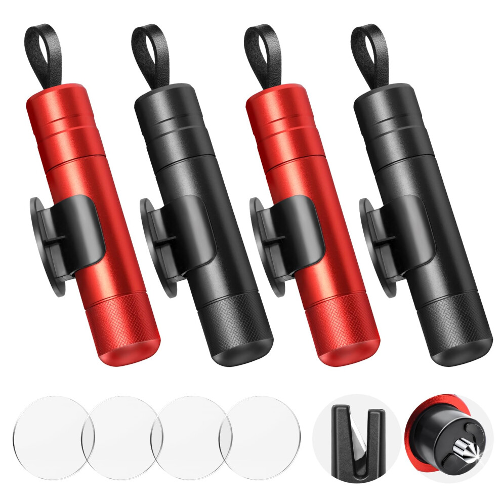 4Pcs Car Escape Tool With Tungsten Steel Window Breaker And Seatbelt Cutter For Emergency 9053599084334