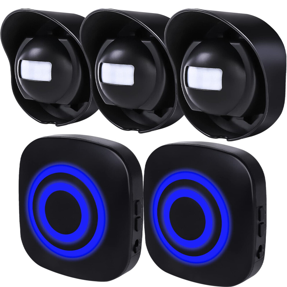 Wireless Driveway Alarm System With 2 Receivers And 3 Weatherproof Outdoor Motion Sensors, 328Ft Range 9053599085317