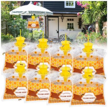 8 Pack Disposable Outdoor Wasp Trap, Hanging Yellow Jacket and Hornet Catcher for Garden Backyard