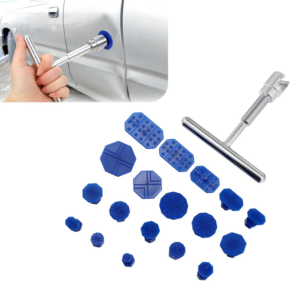 19Pcs Car Dent Puller Paintless Dent Kit With Ergonomic Thandle For Hail Damage Removal 9053599085522