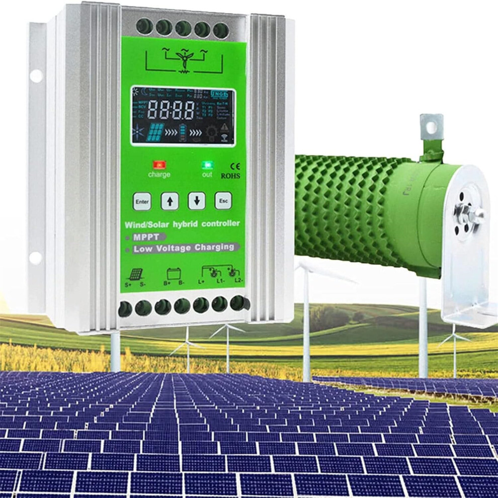 2000W Wind Solar Hybrid Mppt Charge Controller 12V 24V With Lcd Display Smart Power Boost For Offgrid System 9044945360448