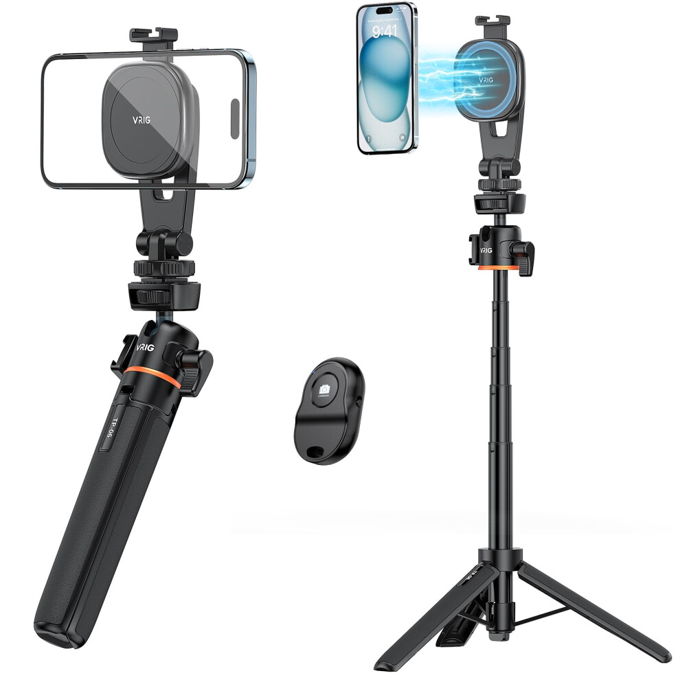 Selfie Stick Tripod With Wireless Remote Compatible With Magsafe, Magnetic Phone Stand For Iphone And Android 9070919915727