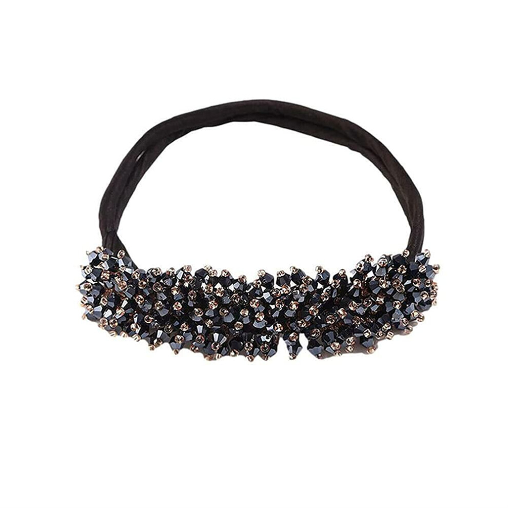 Unisex Blue Rhinestone Hair Bun Maker For Fast Styling, Elegant Twist Donut Bun Shaper For Women Navy