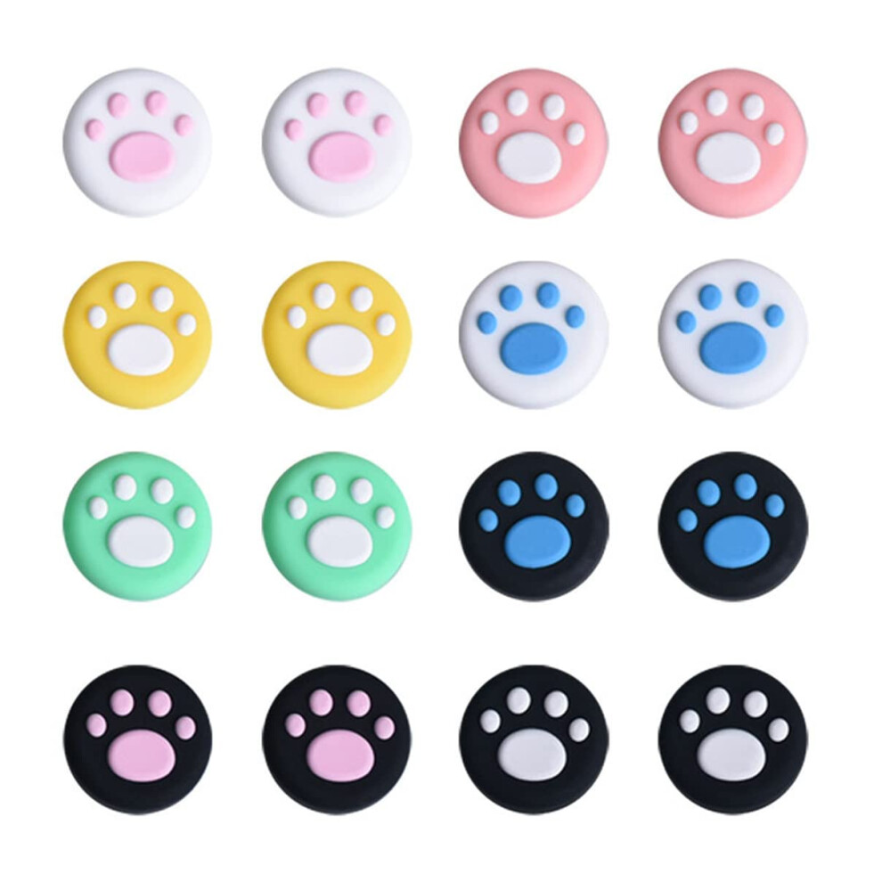 Cat Paw Thumb Grip Caps, 16Pcs Antislip Joystick Covers Silicone For Nintendo Switch Joycon 9113335697546