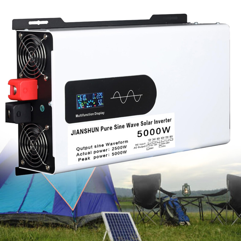 5000W Pure Sine Wave Solar Power Inverter 24V To 220V Off Grid Efficiency Home Backup 9174973436348