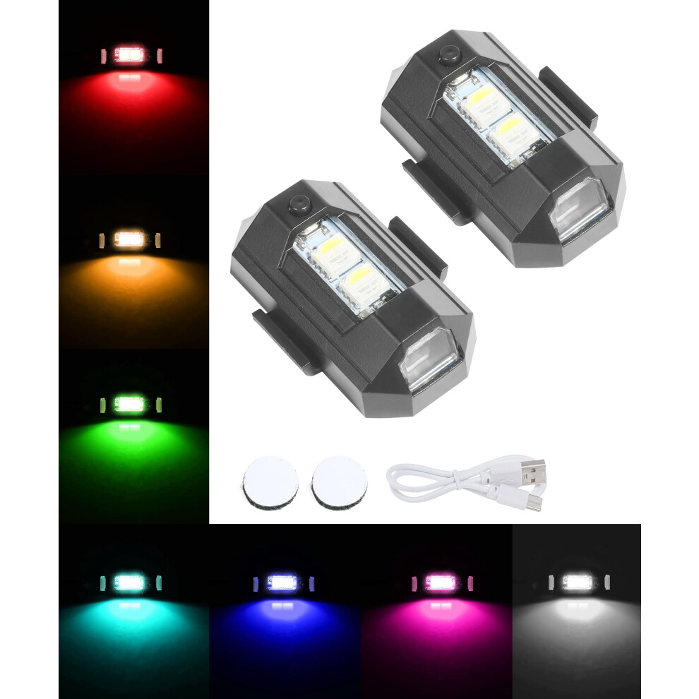 Led Strobe S With Magnetic Mount, 7 Colors, Usb Rechargeable Anti Collision For Car Bike Drone Light 9113335697782