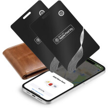 Bluetooth Wallet Tracker Compatible with Apple Find My, Rechargeable Slim Card for Luggage, Passport, Purse, 2 Pack