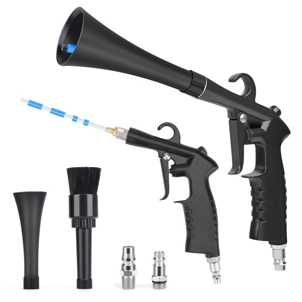 Car Cleaning Gun With Pressure Airflow, 360 Swivel, Soft Brush For Interior Detailing 9455672760980