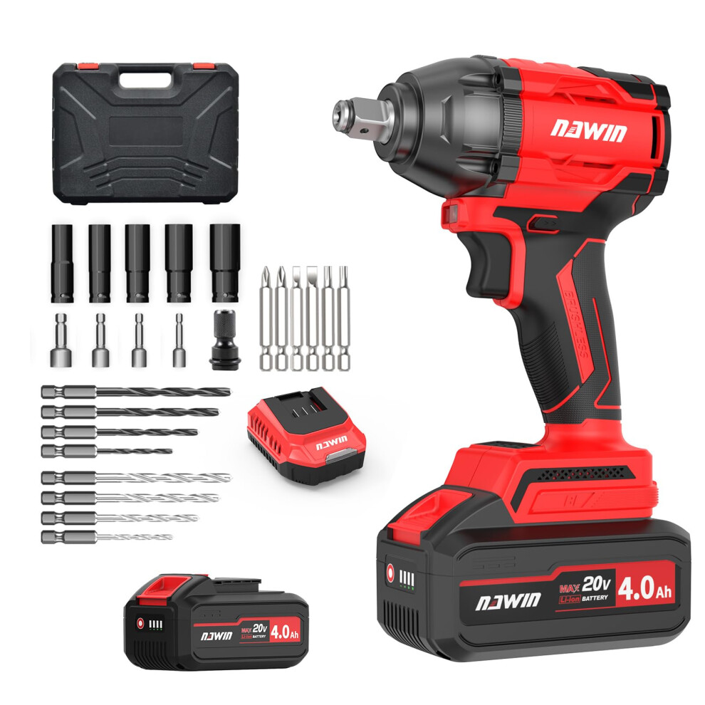 Cordless Impact Wrench 1/2 Inch 258Ftlbs Torque 20V Brushless With Battery And Charger 9455672761079