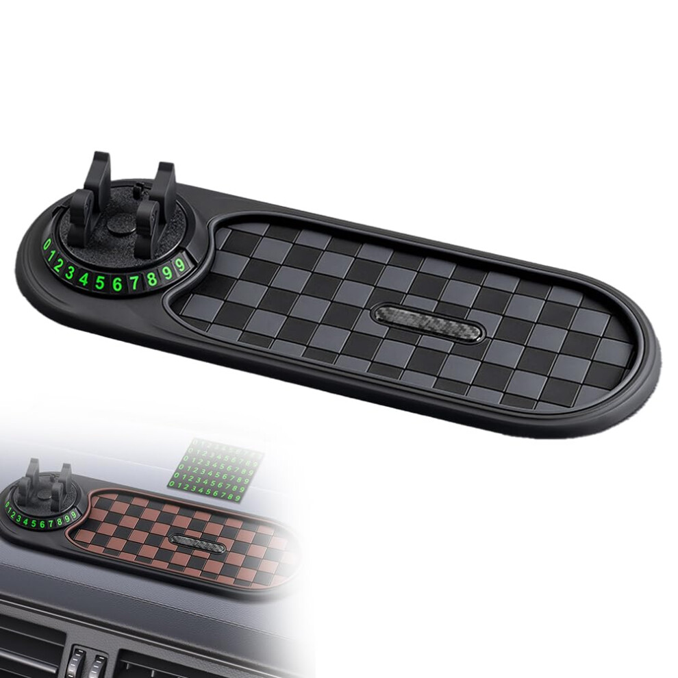 2025 Upgrade Multifunction Car Antislip Mat With 360 Rotatable Phone Holder And Temporary Parking Number Display Â Gray 9455672761116
