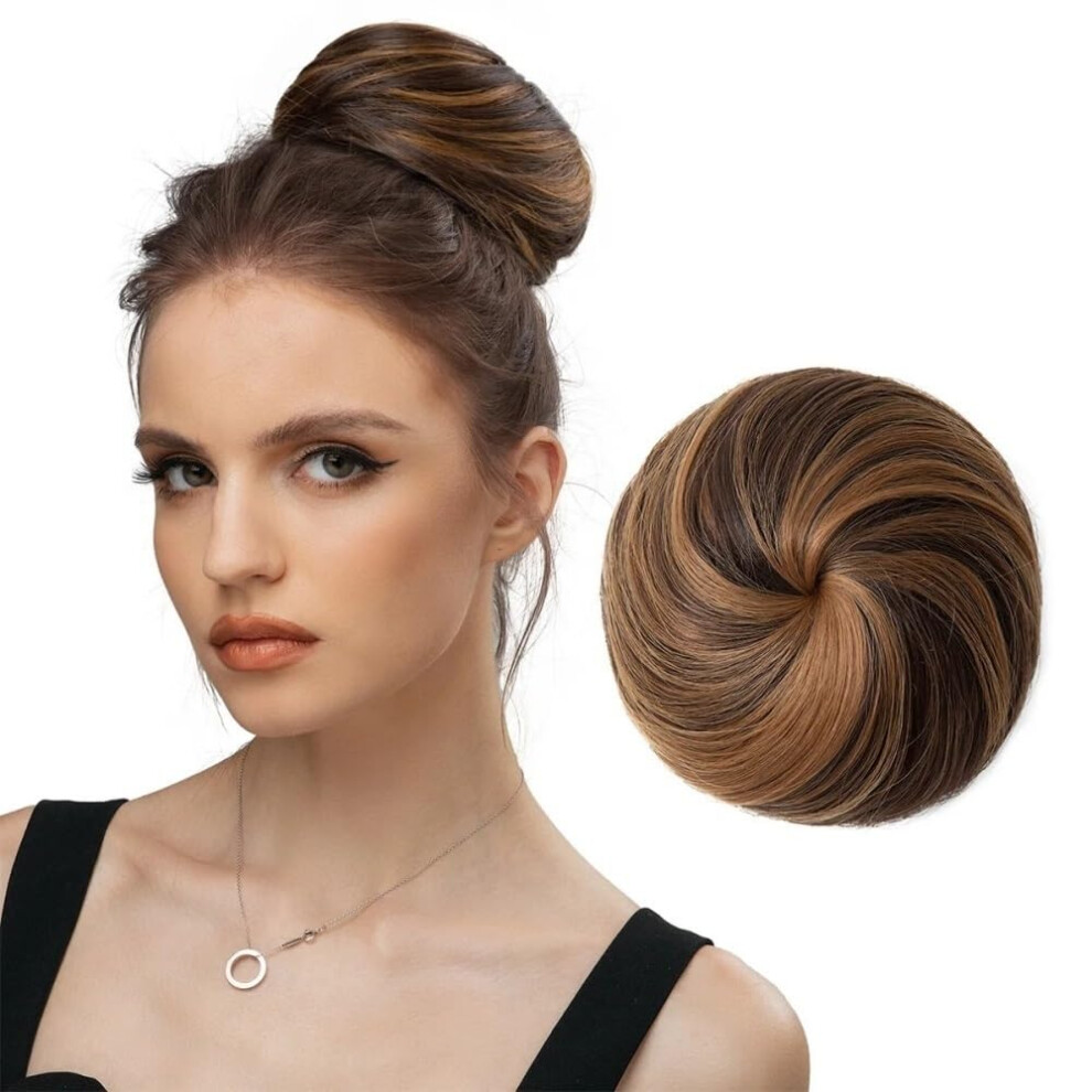 Unisex Hair Bun Extension Synthetic Blonde Messy Chignon For Wedding And Everyday Instant Volume Boost