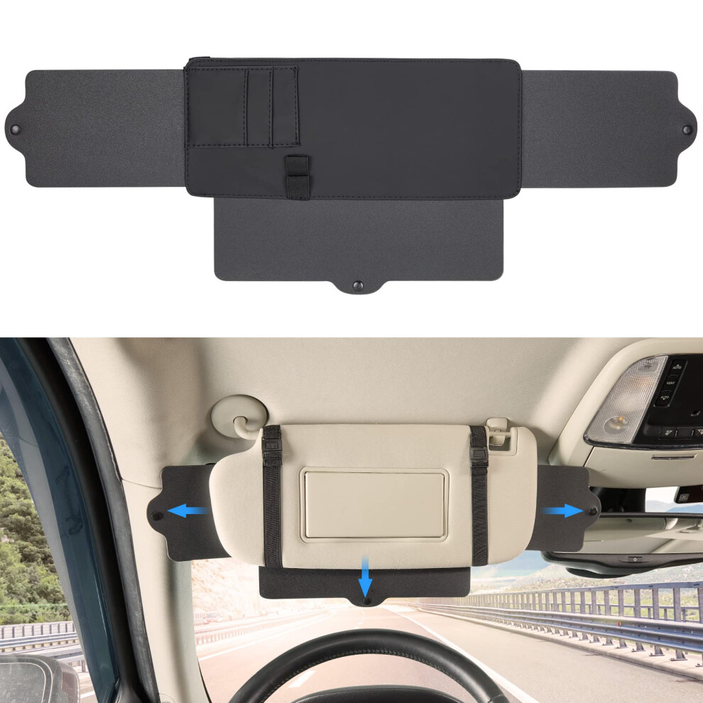 Car Sun Visor Extender Adjustable Antiglare Uv Protection Universal Sunshade For Car Suv 1 Pack Black 9455672761284