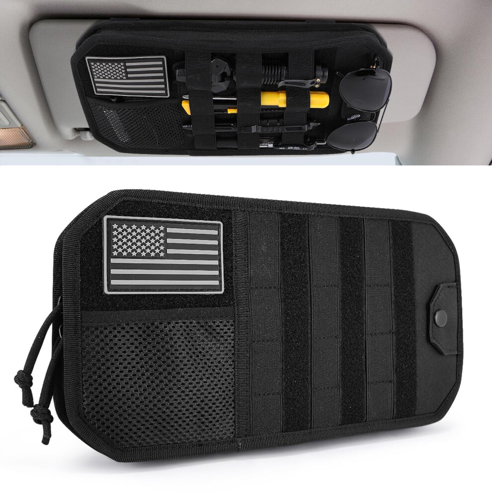 Car Sun Visor Organizer With Zipper Pouch, Molle Tactical Multipocket Storage For Truck Suv 9455672761314