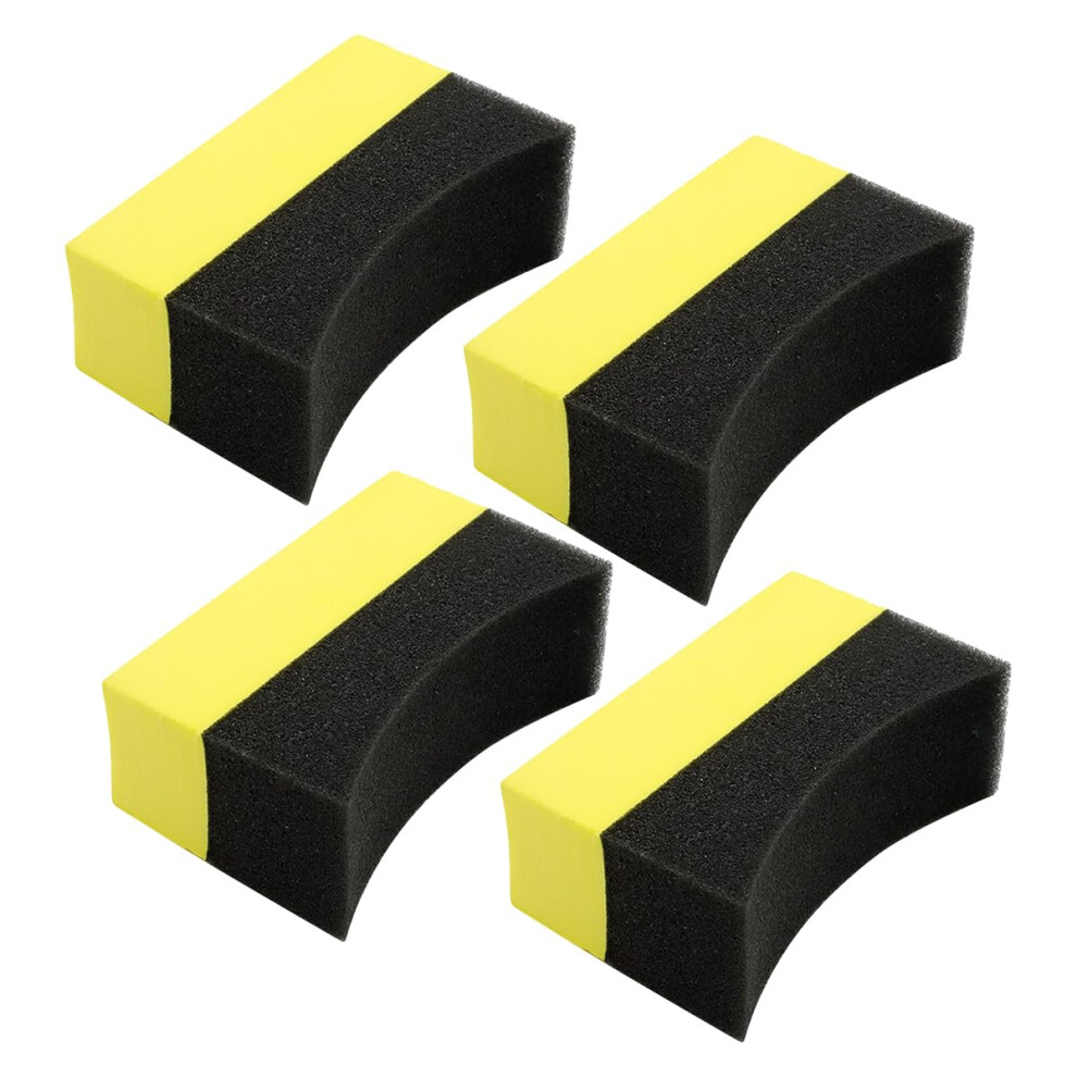Tire Shine Applicator Crescent Sponge 4Pcs With Ergonomic Grip For Car Detailing Suv Truck 9053599087588