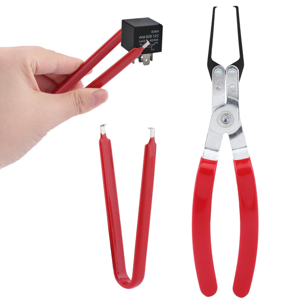 Relay Puller Pliers With Fuse Remover Tool, Ergonomic Grip For Quick Automotive Relay And Fuse Removal (Red) Red 9053599087649