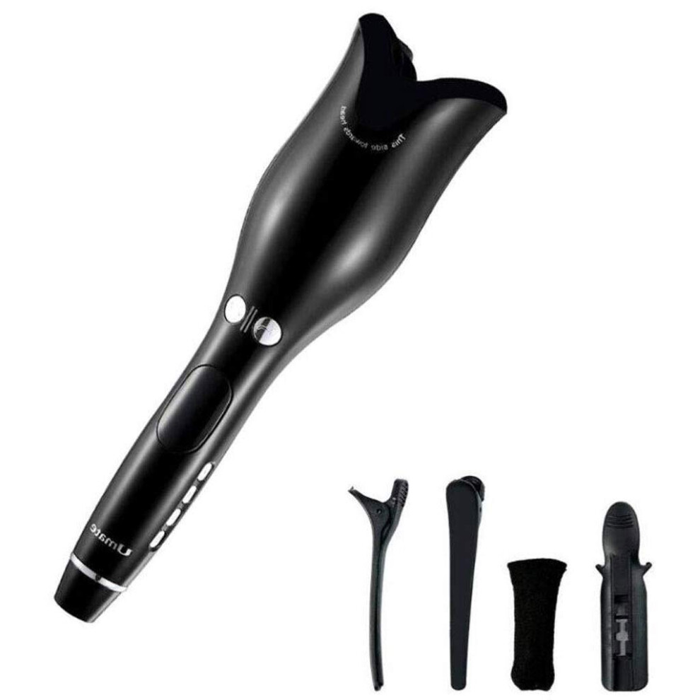 Automatic Hair Curler with LCD Display, Tourmaline Ceramic Wand for All Hair Types, Fast Heating