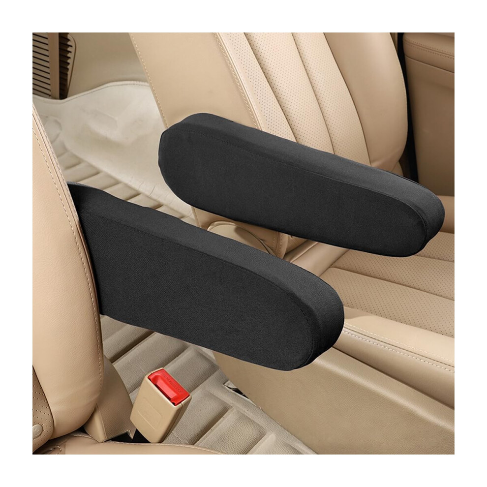 2 Pcs Car Armrest Cover Set Cloth Center Console Protector For Suv Truck Van Front Seats Black 9455672762267