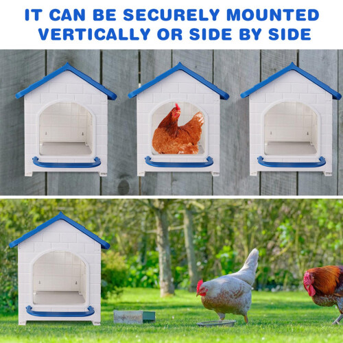 Plastic Chicken Nesting Box for Hens, Weatherproof Easy Clean Design, Wall Mounted for Coop 2