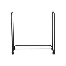 Firewood Rack with Durable Steel Frame, Black Metal Log Holder for Indoor Outdoor Wood Storage