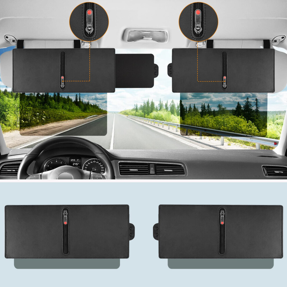 2 Pack Polarized Uv400 Car Sun Visor Extender With Side Sunshade Antiglare Universal Fit 9455672762502