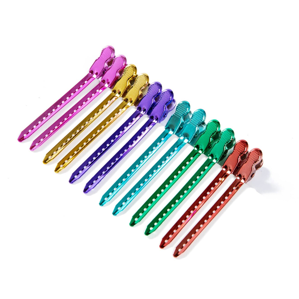 Unisex Duckbill Hair Clips Rustproof Metal Mixed Color Salon Sectioning Clips For Styling Hairdressing