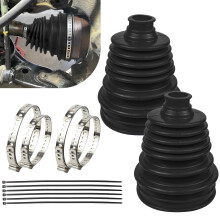 2PCS Universal Silicone CV Boot Kit with Clamps, Waterproof Dustproof CV Joint Boot