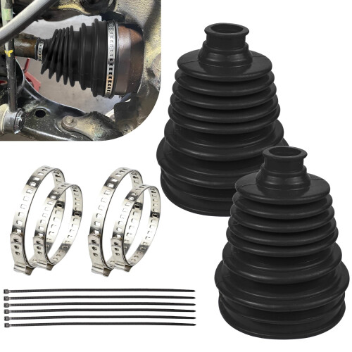 2PCS Universal Silicone CV Boot  Kit with Clamps, Waterproof Dustproof CV Joint Boot