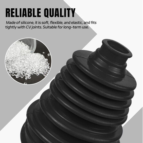 2PCS Universal Silicone CV Boot  Kit with Clamps, Waterproof Dustproof CV Joint Boot 1