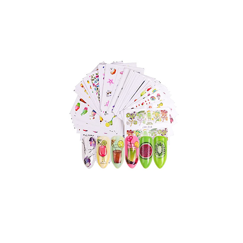 40Pcs Floral Nail Art Stickers Set, SelfAdhesive Nail Decals for Women, DIY Easy Decoration