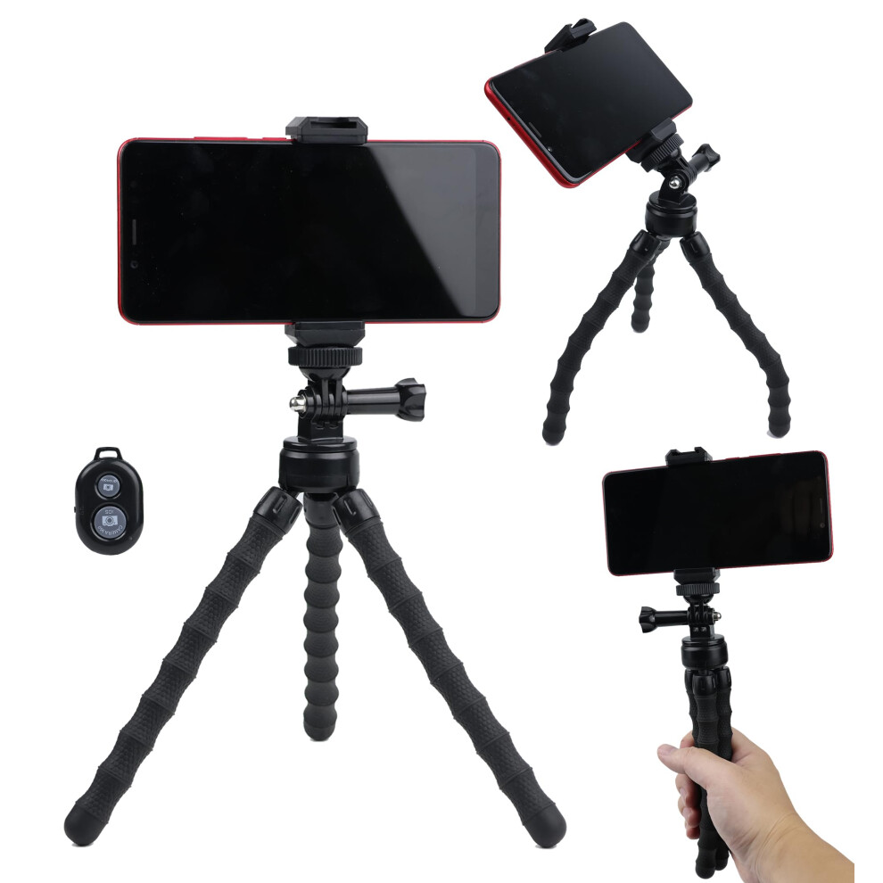 Flexible Phone Tripod With Wireless Remote, Octopus Legs And 180 Rotation For Iphone And Android 9455672762755