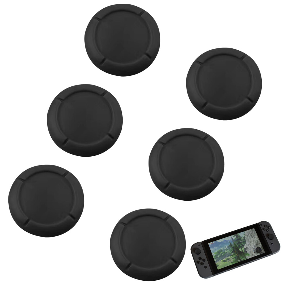 6Pcs Thumb Grips Silicone Joystick Caps For Nintendo Switch For Enhanced Gaming Comfort Black 9455672762960