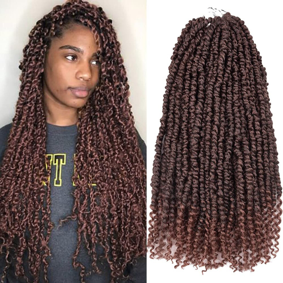 Unisex Black Passion Twist Crochet Hair 22 Inch T350 Color Pretwisted Braids 4 Packs Prelooped For Women