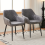 AINPECCA 2PCS Dining Chairs Pad Seat Faux Suede Dark Grey 1