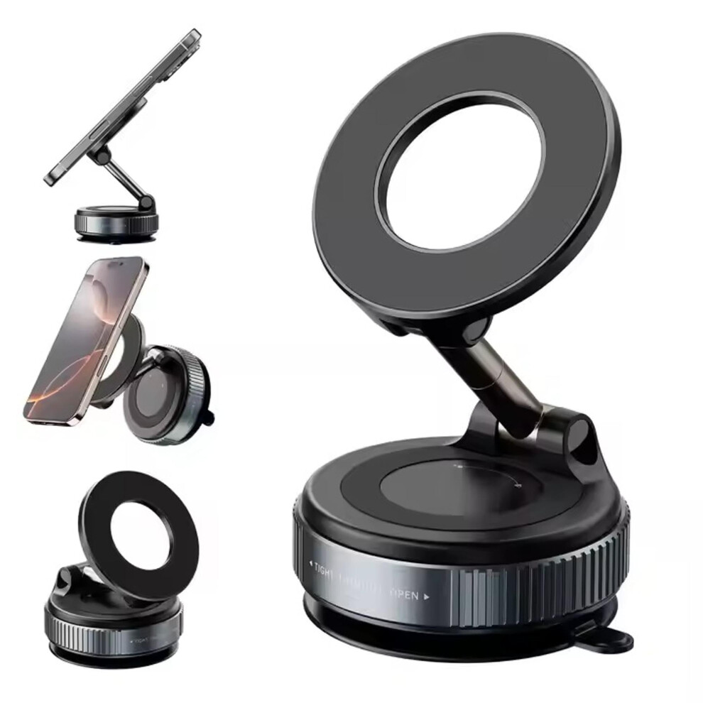 Magnetic Car Phone Holder With Strong Suction Cup, 360 Rotating Car Mount Compatible With Magsafe For Dashboard And Windshield 9455672763509