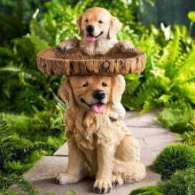 Decorative Sunflower Garden Bird Bath Statue with Weather Resistant Design and Stable Base