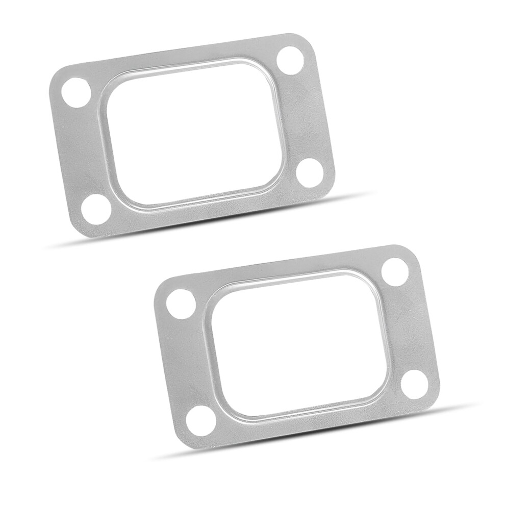 2 Pcs T3 Turbo Inlet Flange Gasket, 4 Hole Stainless Steel Temp Gt35r Manifold Gasket Silver 9070919917677