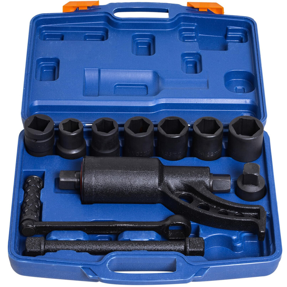 Torque Multiplier Wrench For Semi Trucks And Rvs, Heavy Duty Labor Saving Lug Nut Tool With 7 Crv Sockets 9053599090212
