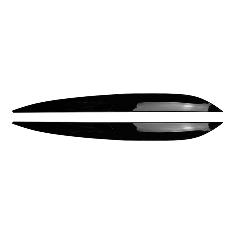 Gloss Headlight Eyebrow Trim Cover Stickers, Weatherresistant For Vw Touareg 20102018 Black 9455672763783
