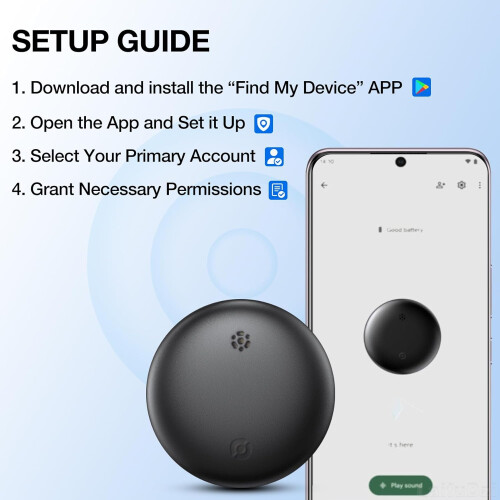 Bluetooth Tracker 2 Pack for Android Compatible with Google Find My Device, Key Wallet Luggage GPS Locator 2