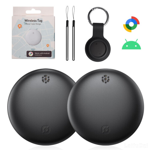 Bluetooth Tracker 2 Pack for Android Compatible with Google Find My Device, Key Wallet Luggage GPS Locator