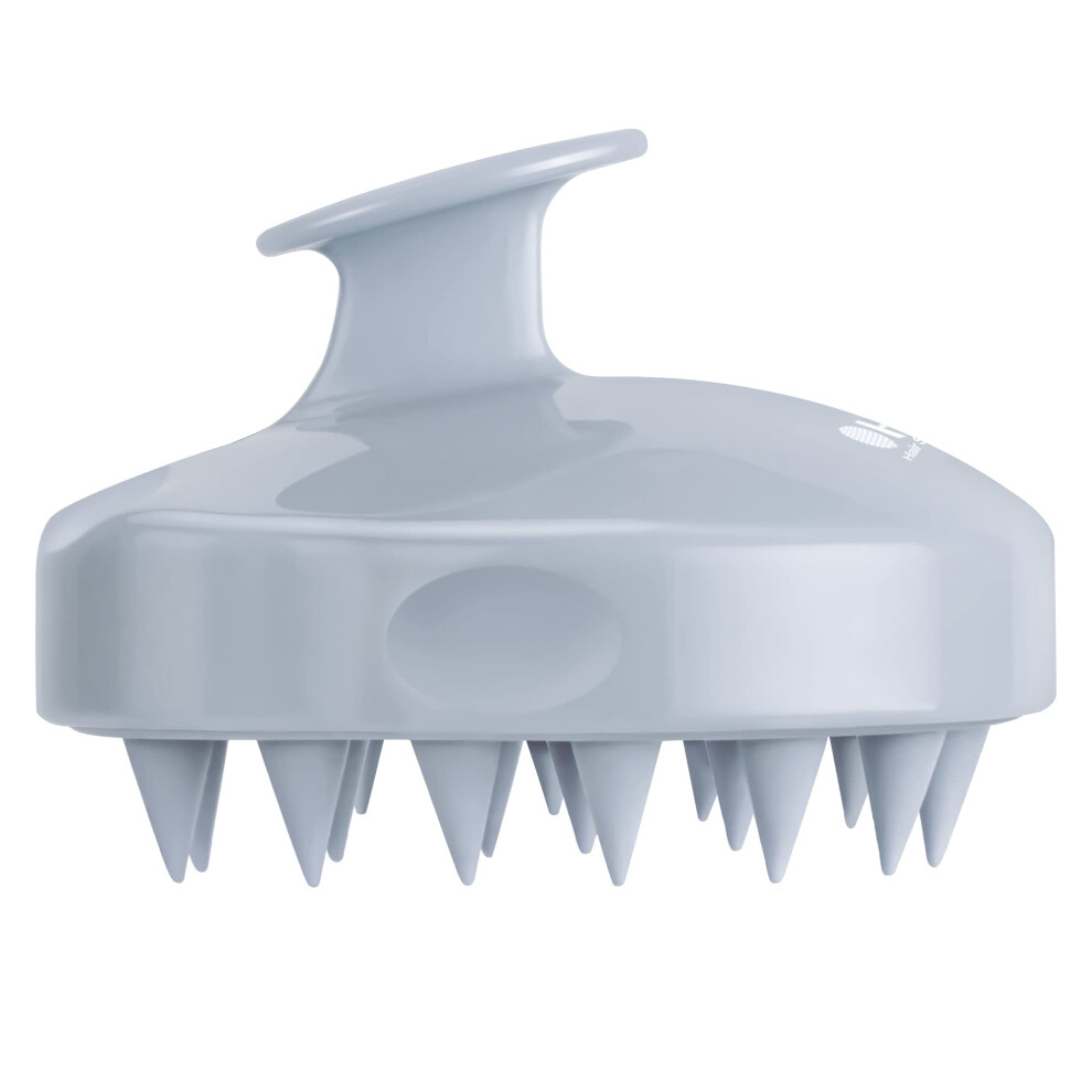 Gray Silicone Scalp Massager Shampoo Brush For Hair Growth And Dandruff Removal,