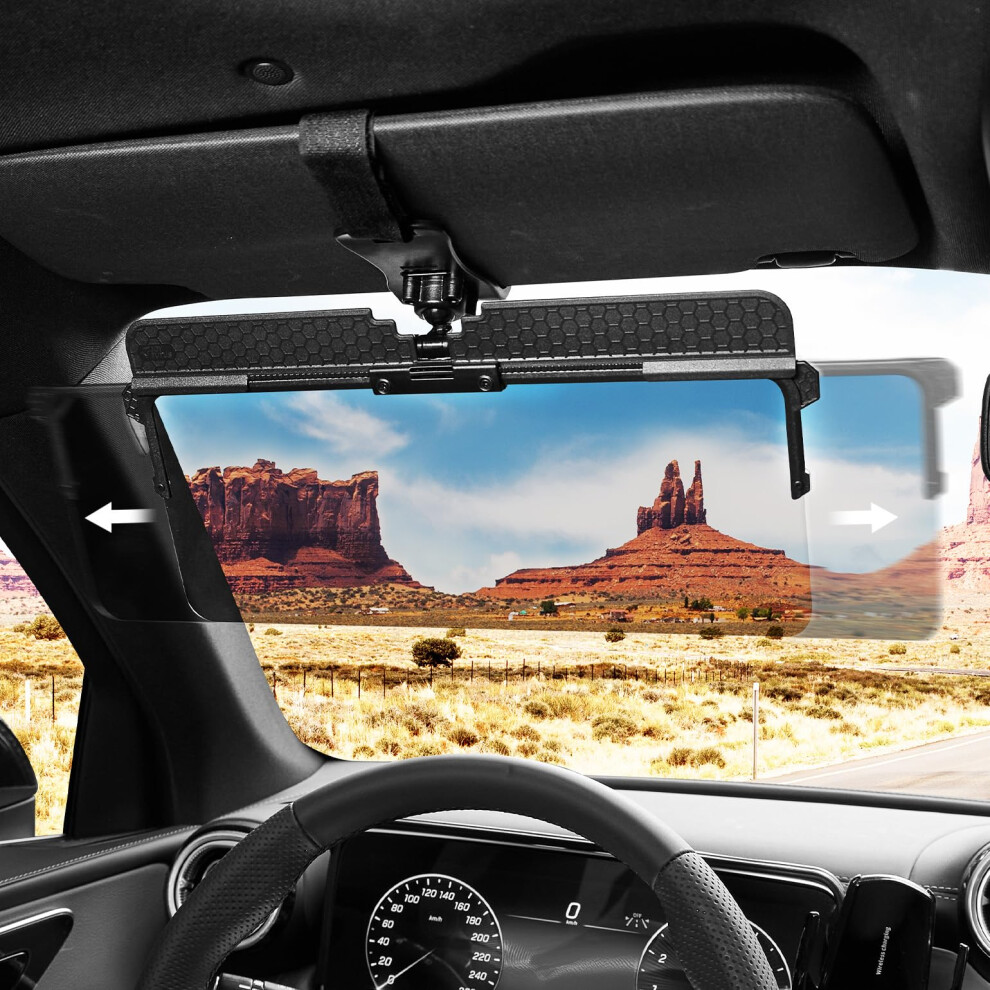 Car Sun Visor Extender Uv400 Polarized Antiglare Lens, Adjustable Uv Blocking Visor For Driving 9455672764605